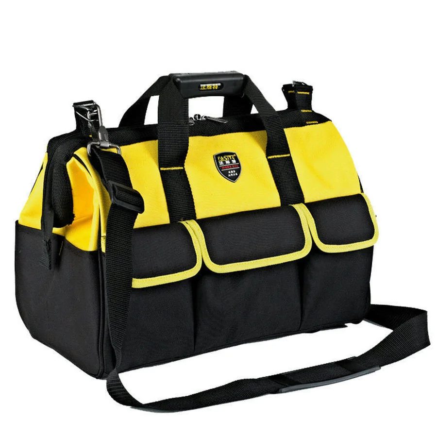 Top zip tool bag with three front flap pockets FT-003 by Feima Bag