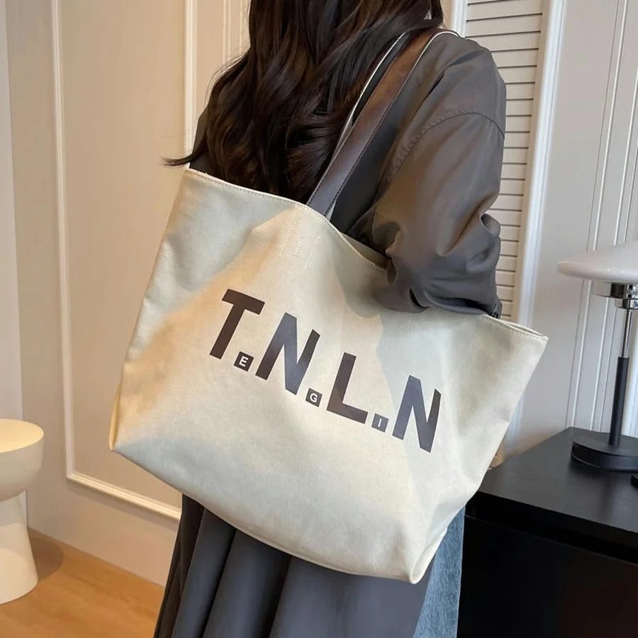 Canvas zip tote with slim shoulder handles FH-090 by Feima Bag