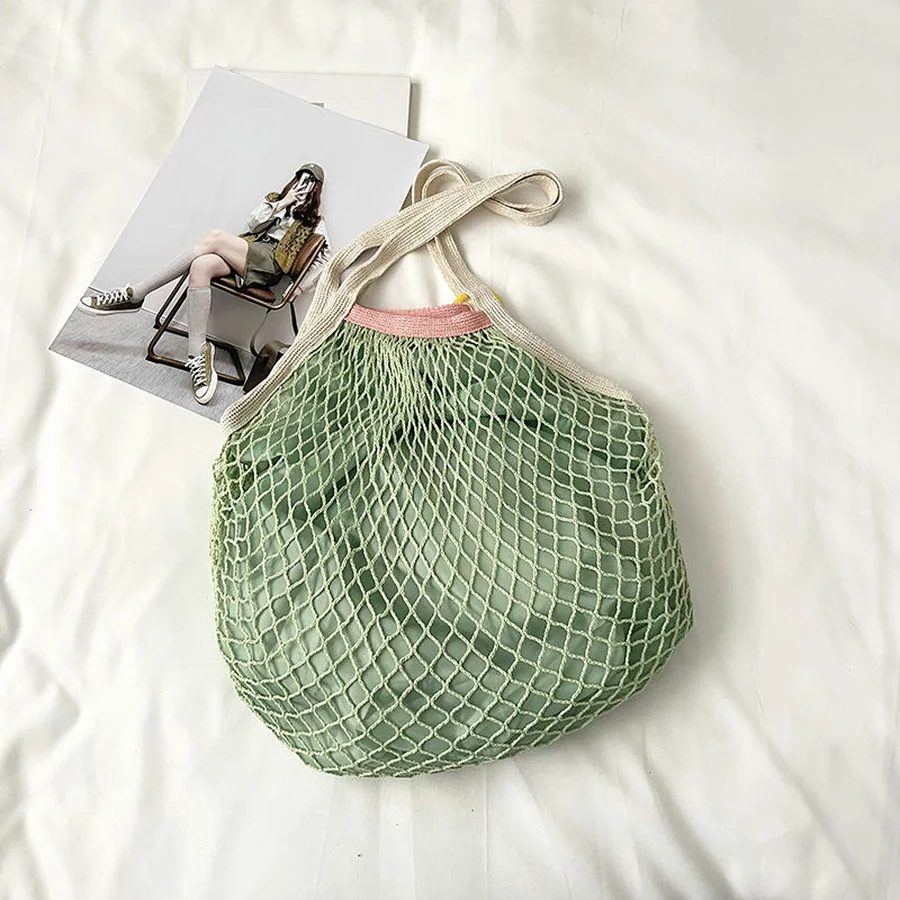 Rounded Net Tote with Contrasting Inner Layer FH-101 by Feima Bag