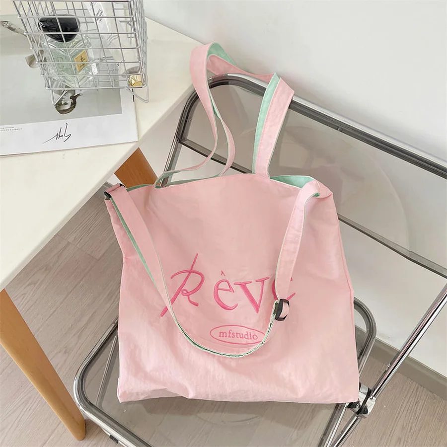 Two-Tone Flat Tote with Adjustable Strap FH-105 by Feima Bag