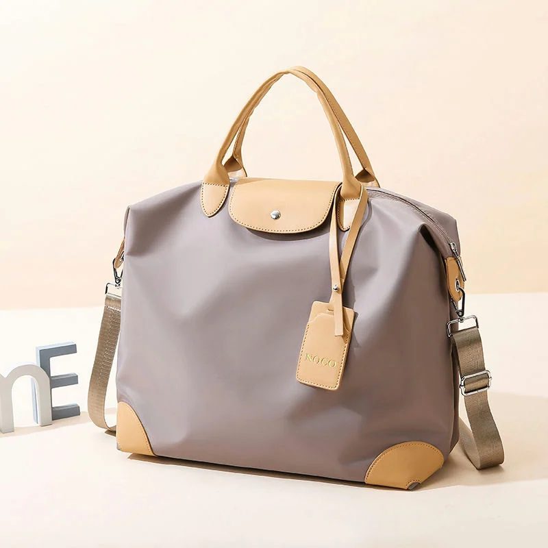 Contrast-Trim Travel Tote with a Hanging Tag FC-043 by Feima Bag