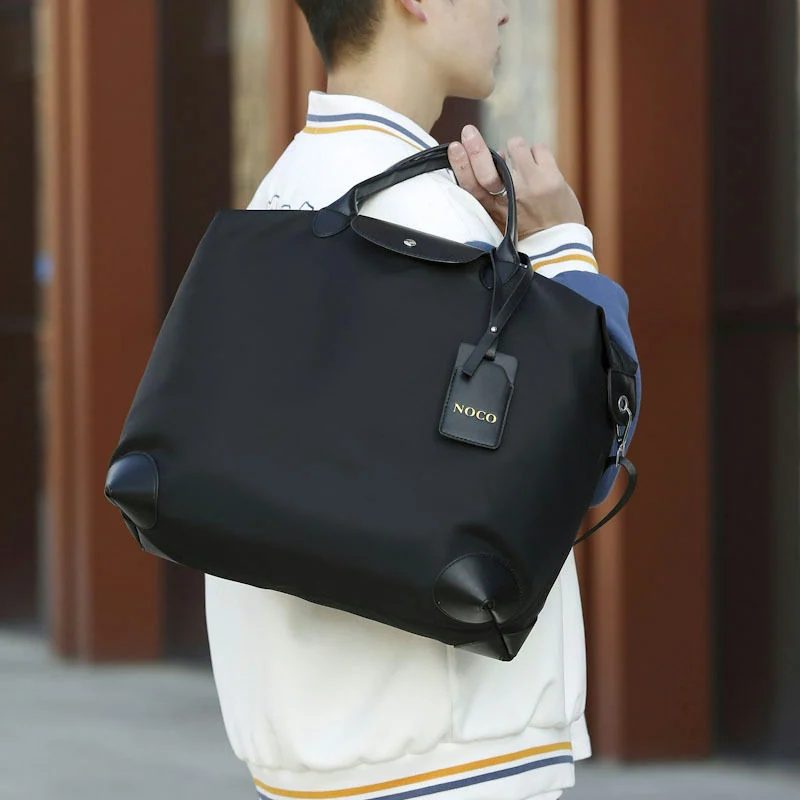 Contrast-Trim Travel Tote with a Hanging Tag FC-043 by Feima Bag
