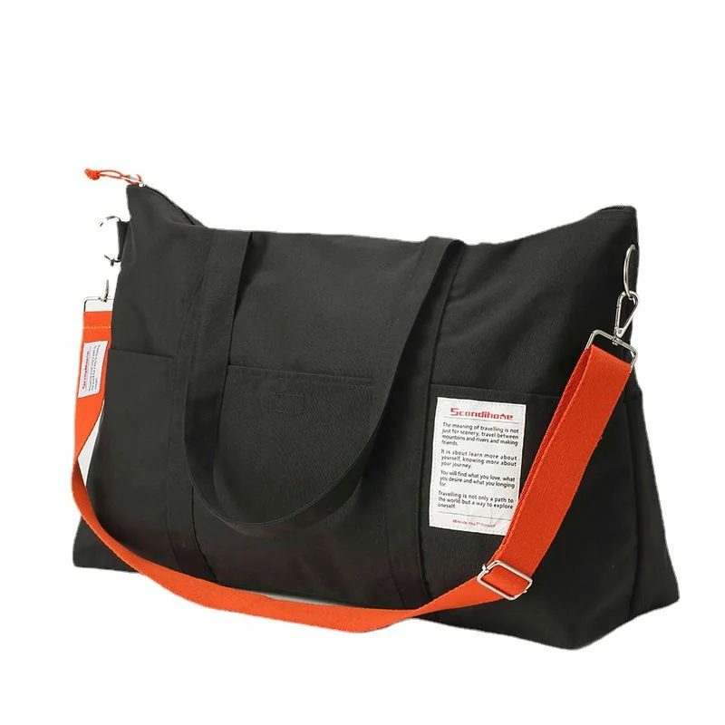 Travel Tote with Outside Pockets and Contrast Strap FC-057 by Feima Bag