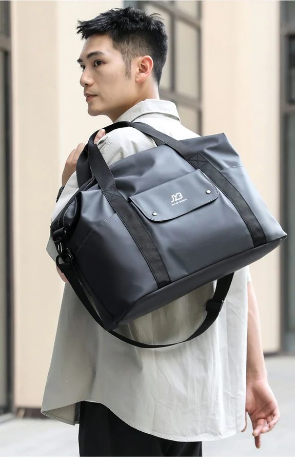 Tall Travel Tote with a Front Flap Pocket FC-077 by Feima Bag