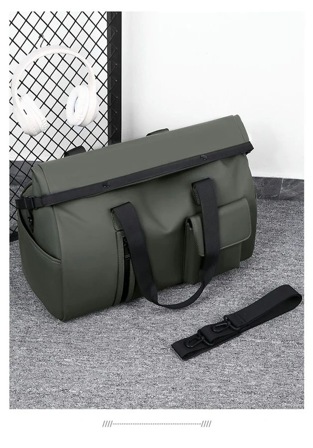 Soft PU Travel Bag with Front Flap Pocket FC-081 by Feima Bag
