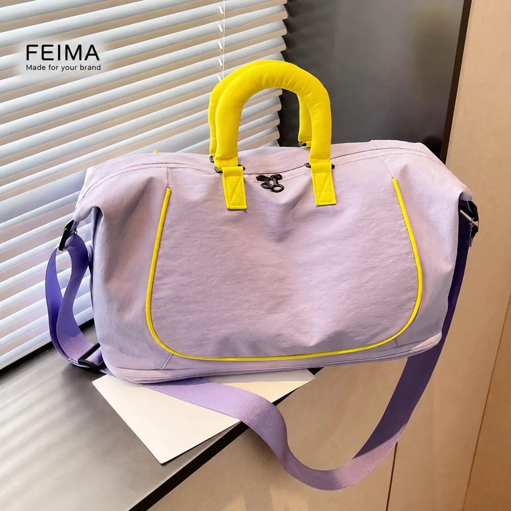 Travel Bag with Rounded Handles and Contrast Piping FC-093A by Feima Bag