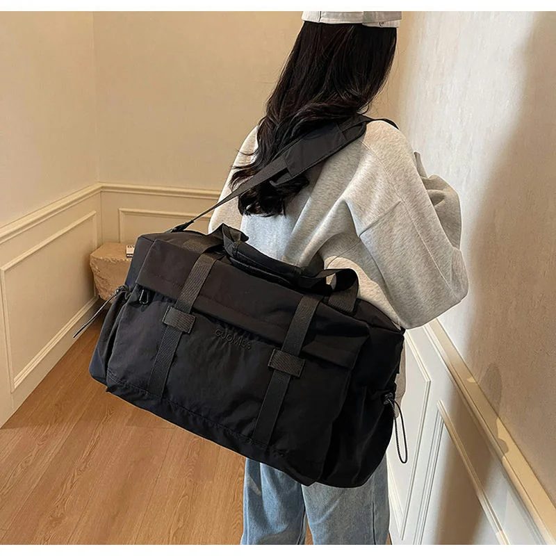 Black Duffel Bag with Webbing Straps FC-096A by Feima Bag