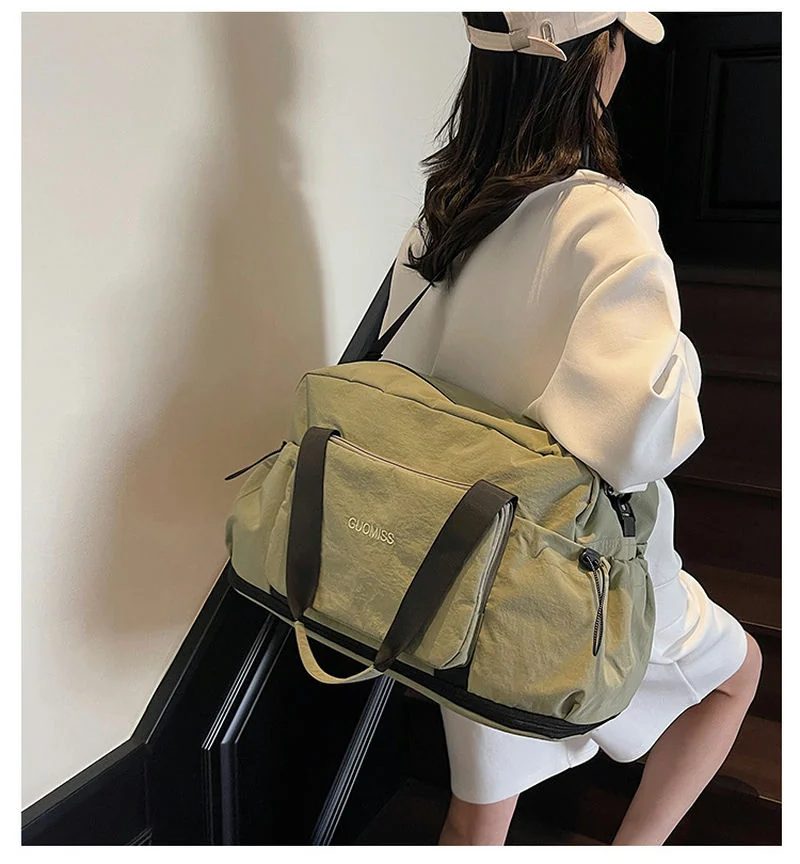 Travel Bag with Front Zip and Drawstring Side Pockets FC-099A by Feima Bag