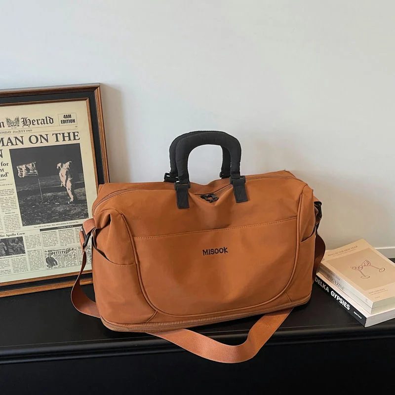 Travel Tote with Curved Front Pocket and Contrast Handles FC-112 by Feima Bag