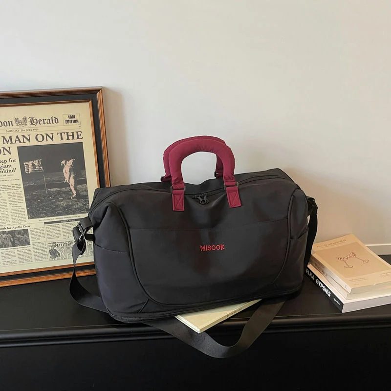 Travel Tote with Curved Front Pocket and Contrast Handles FC-112 by Feima Bag