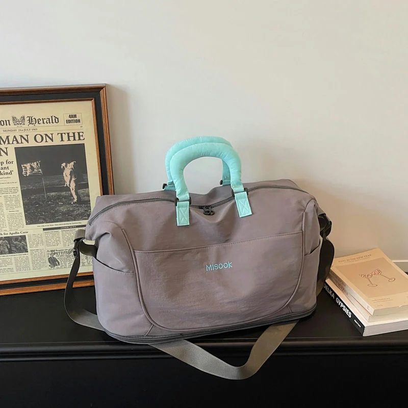 Travel Tote with Curved Front Pocket and Contrast Handles FC-112 by Feima Bag